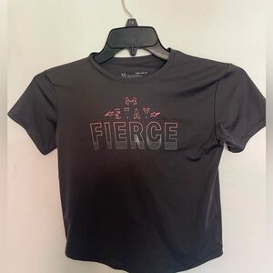 Under Armour Loose T Shirt Youth Heatgear Short Sleeve Logo Boys Sz Med